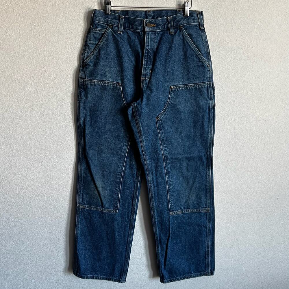 Carhartt B73 DST denim blue jean double knee work wear carpenter pants
